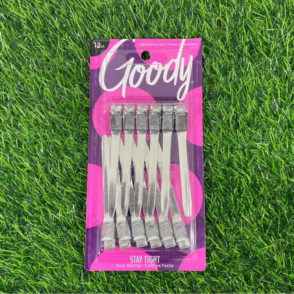 New Goody Aluminum Sectioning Clips - 12 CT, Silver Easy Styling Stays Tight